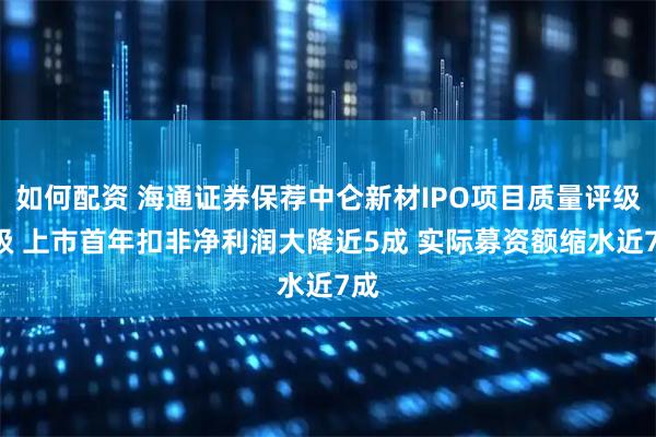 如何配资 海通证券保荐中仑新材IPO项目质量评级B级 上市首年扣非净利润大降近5成 实际募资额缩水近7成