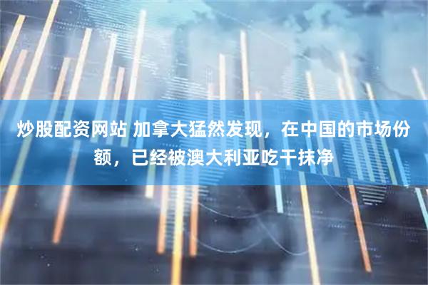 炒股配资网站 加拿大猛然发现，在中国的市场份额，已经被澳大利亚吃干抹净